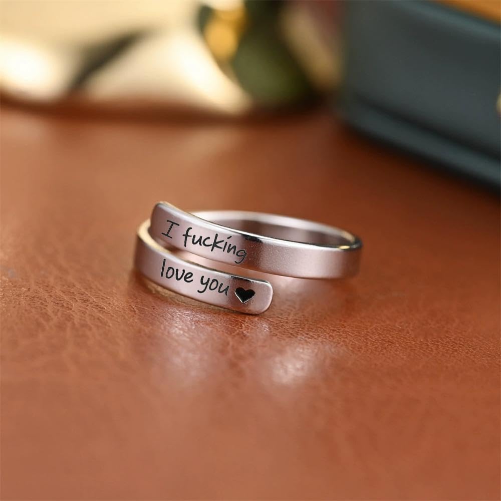 'I Love You' Steel Ring