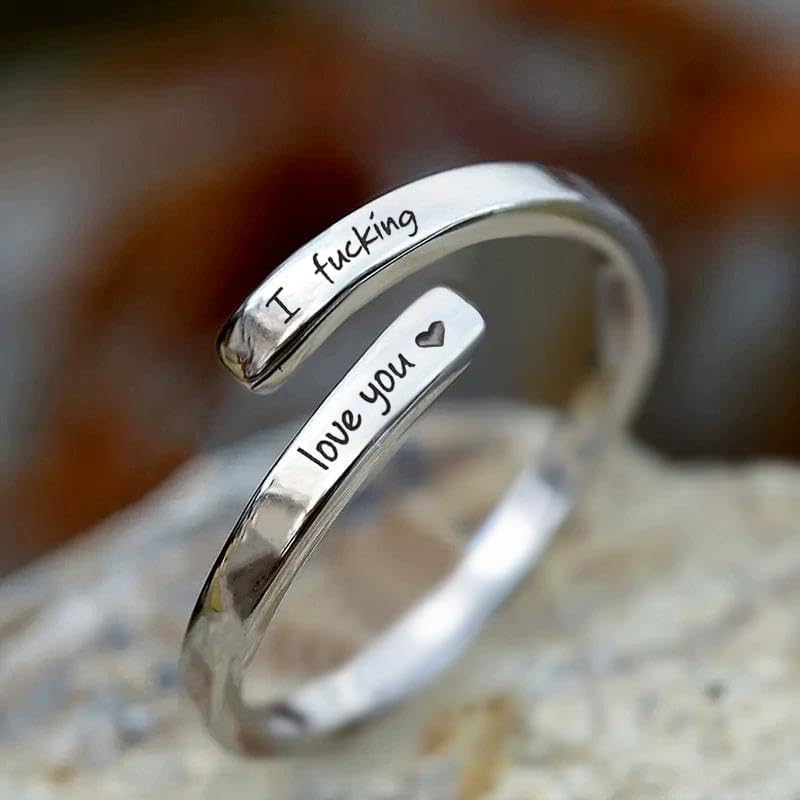 'I Love You' Steel Ring