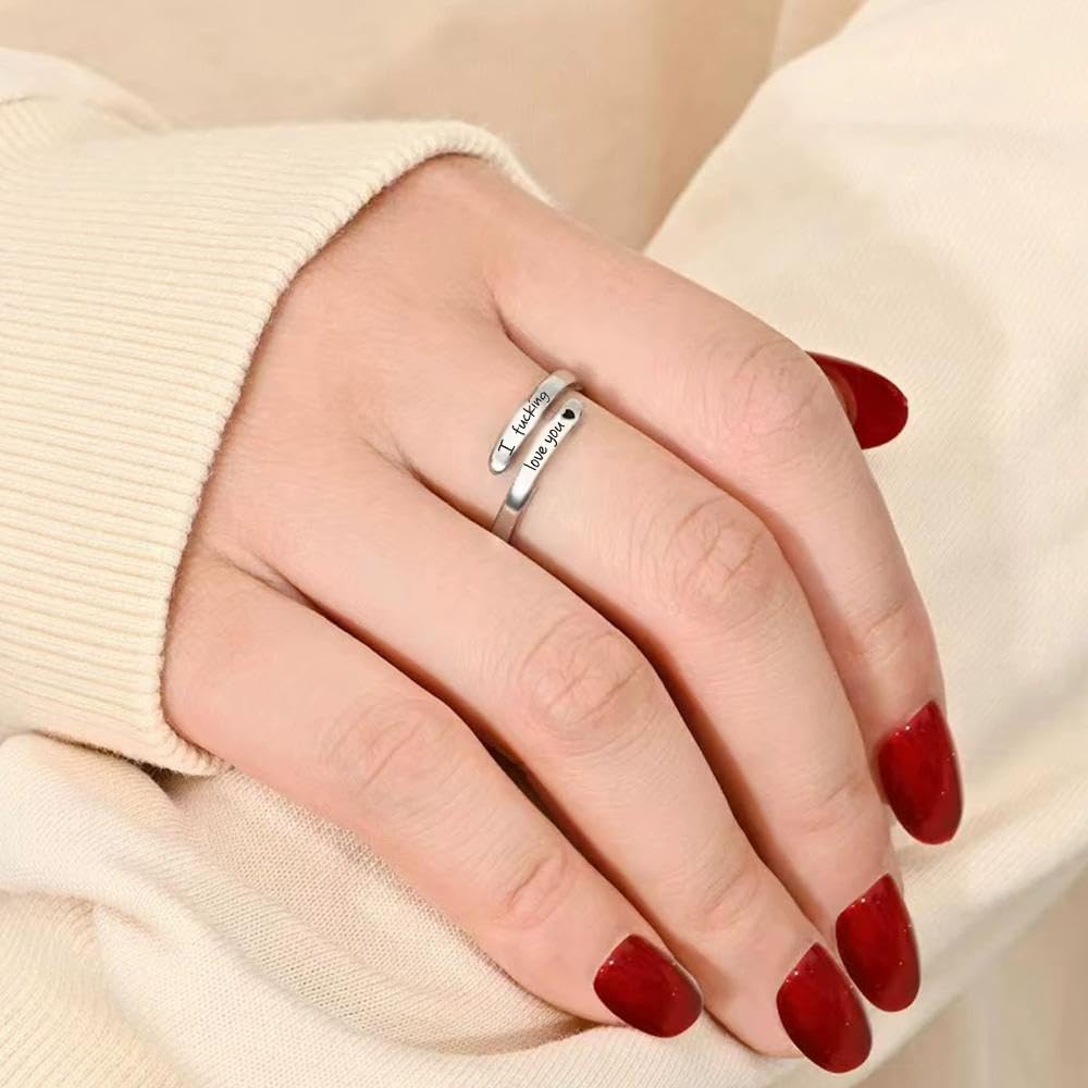 'I Love You' Steel Ring