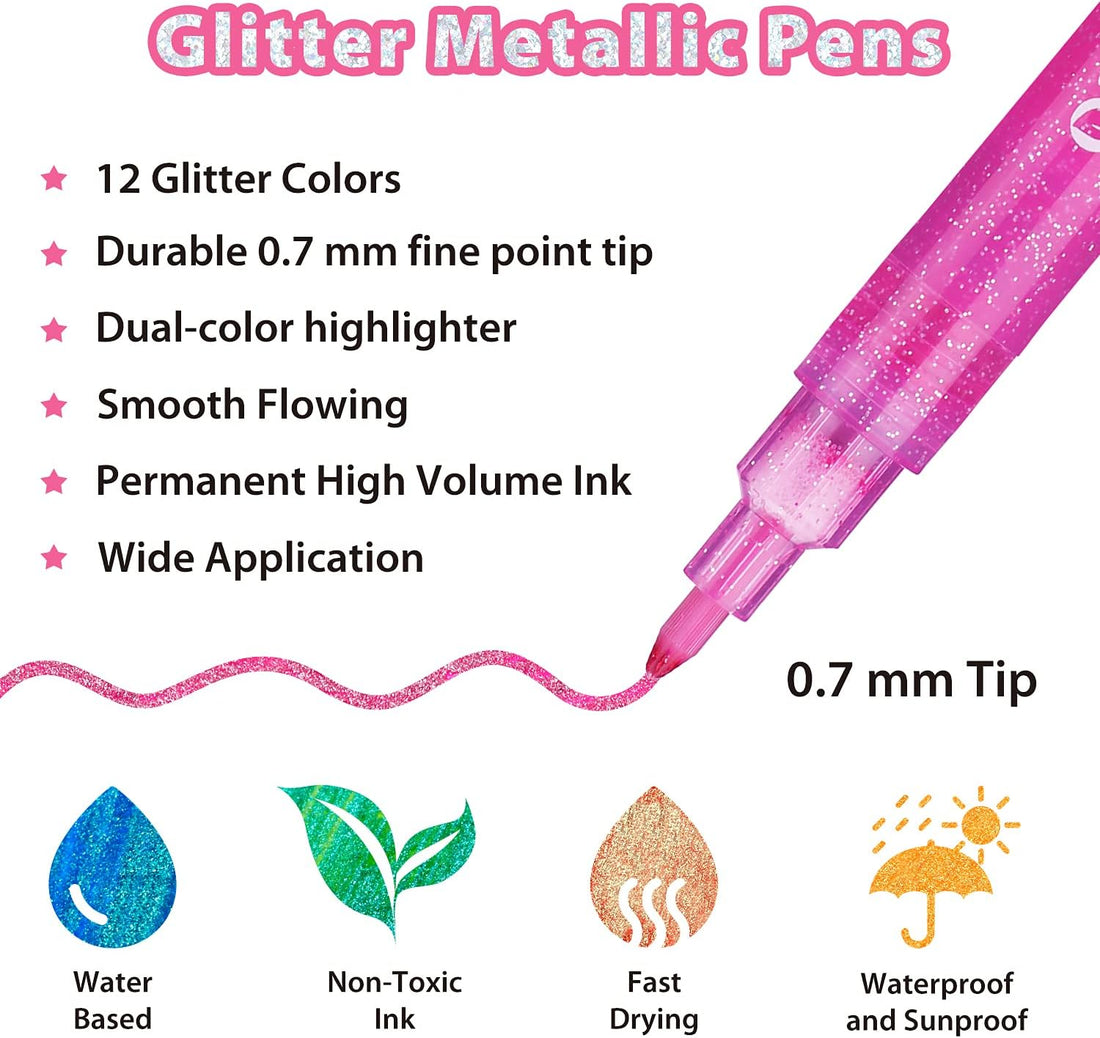 Kids Glitter Markers (12)