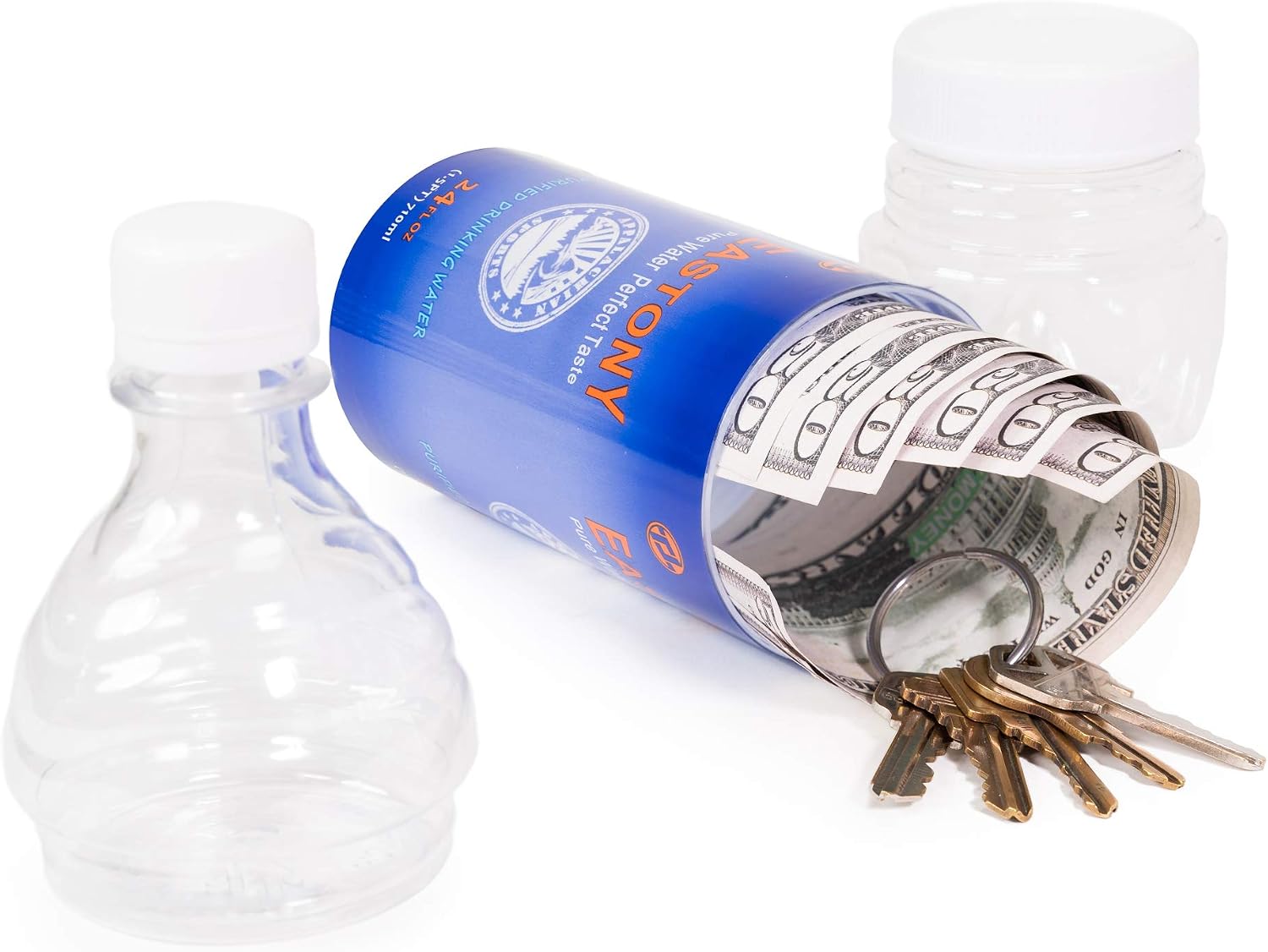 Water Bottle Hidden Safe for Valuables – with 3 Different Compartments with middle One for hiding Valuables - Hiding Spot for Cards, Keys, Jewelry & Cash