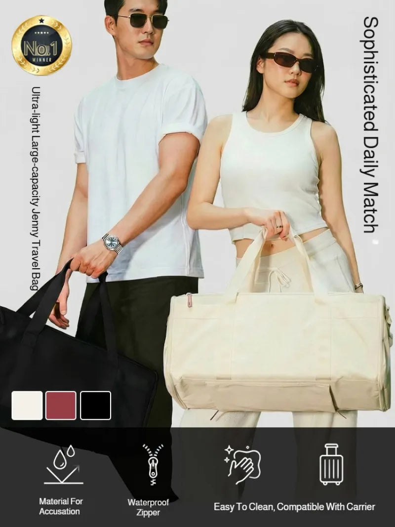 New Multi-functional Travel Bag with Trolley, Simple, Large Capacity, Double-back Gym Bag, Trendy and Lightweight Sports Bag for
