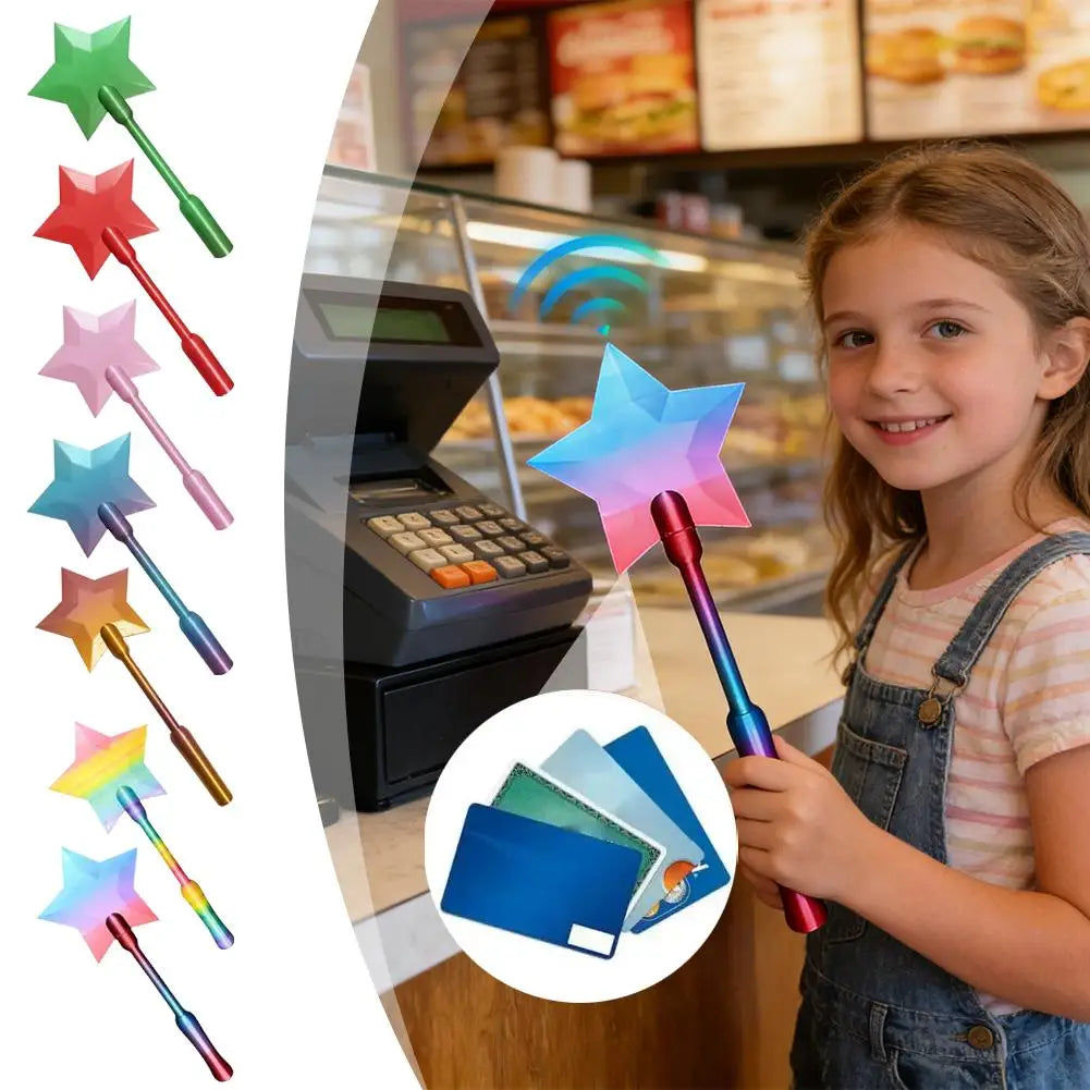7-Colors Creative 3D Printed Wand Tap To Pay Portable Lightweight Star Magic Wand Holder Cute 36.5cm Contactless Payment Sleeve