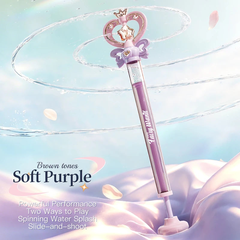 Summer Magic Fairy Wand Water Gun Shiny Glowing Outdoor Water Play Toy Children's Birthday Gift Pull-Out Water Cannon Battle