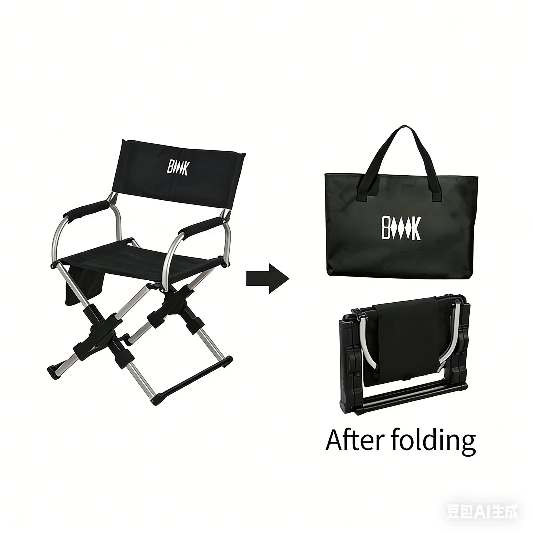 Outdoor Foldable Director Chair Aluminum Alloy Lightweight Camping Chair Portable Beach Fishing Hiking Picnic Seat Travel Furnit