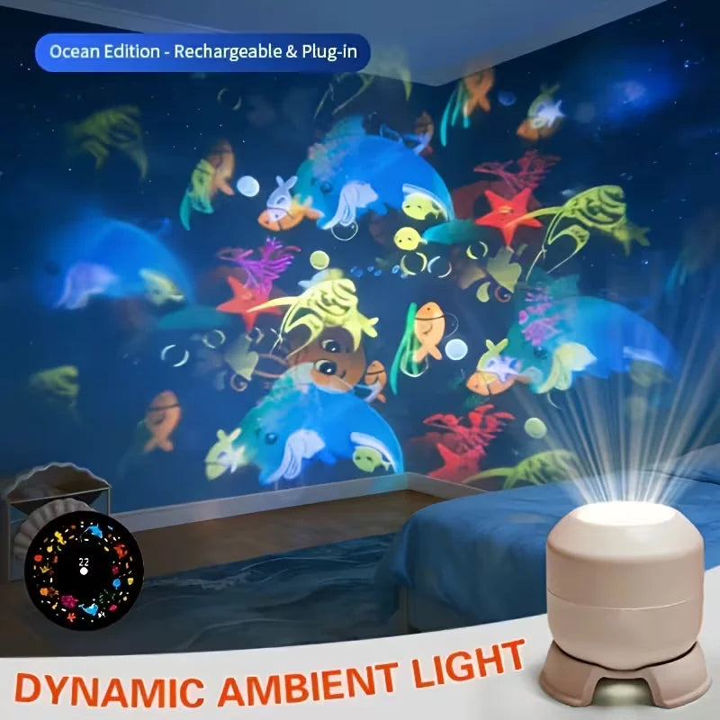 LED Ocean & Galaxy Projector Night Light