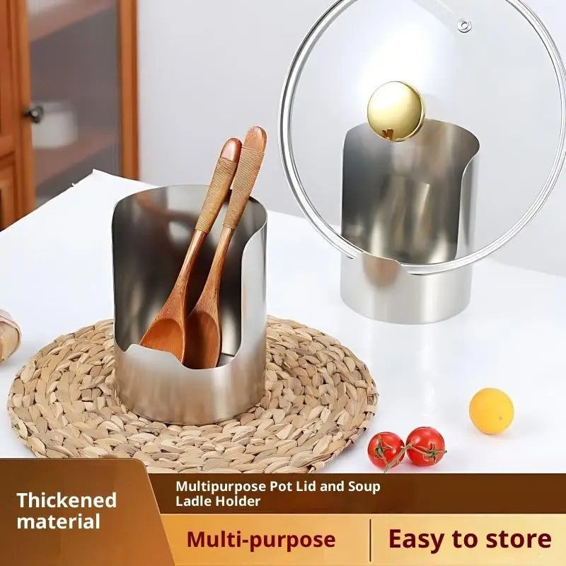 2 in 1 stainless steel spoon lid holder