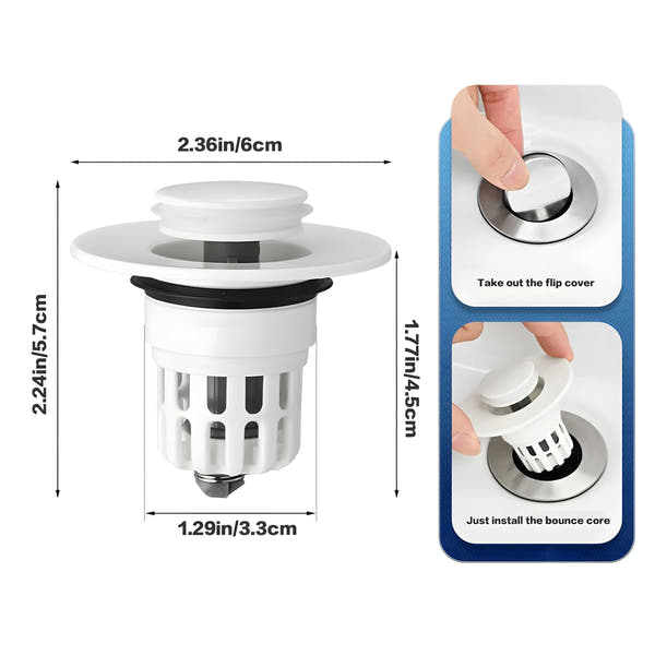 Pop-Up Sink Drain Filter