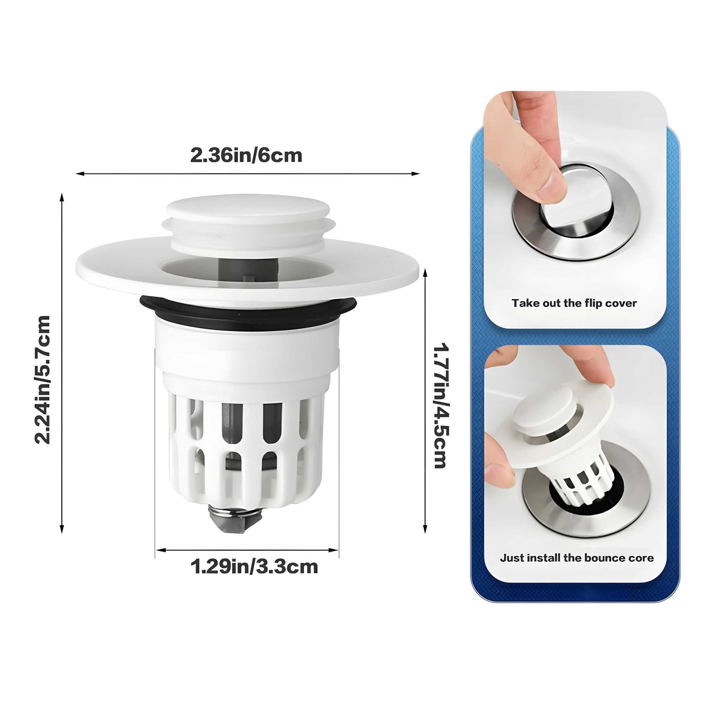 Pop-Up Sink Drain Filter