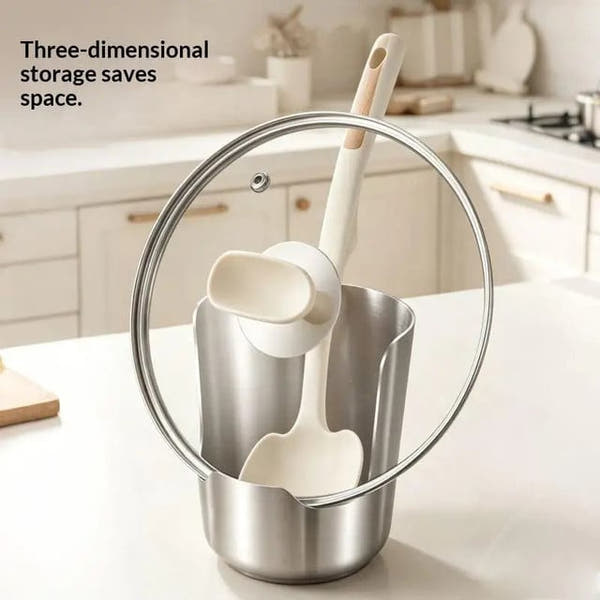 2 in 1 stainless steel spoon lid holder