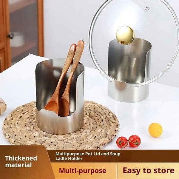 2 in 1 stainless steel spoon lid holder