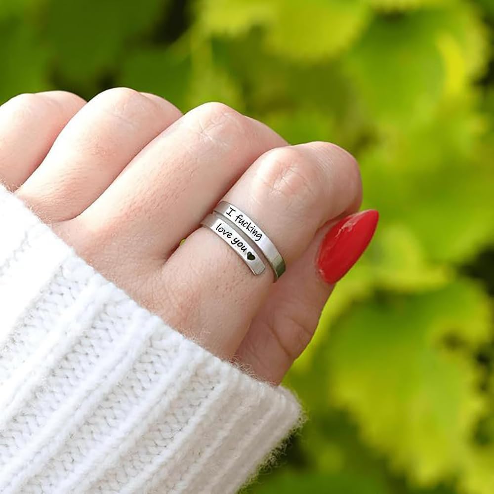 'I Love You' Steel Ring