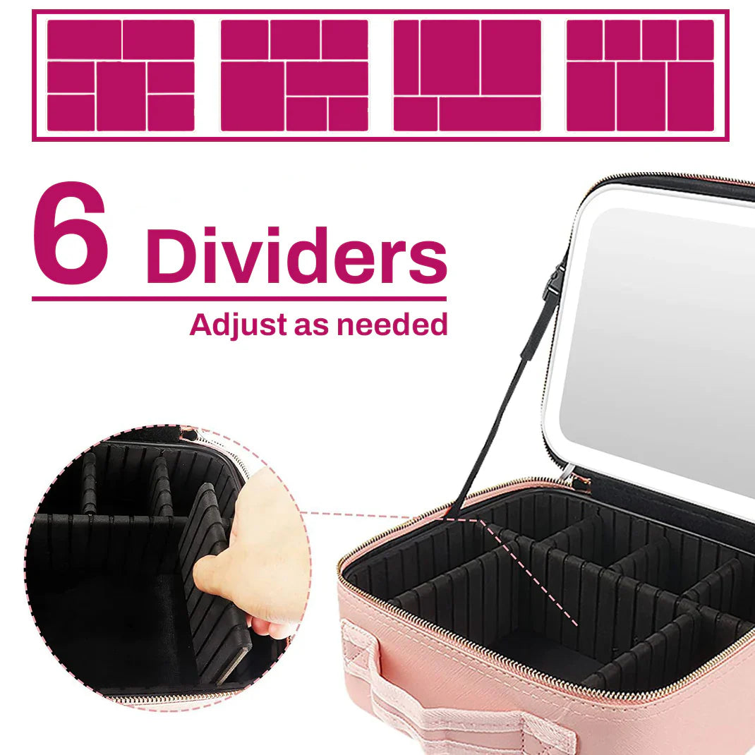 Lighted Makeup Bag with Mirror