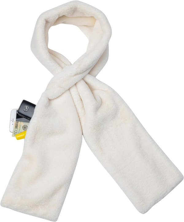 Fur Scarf with Zip Pocket