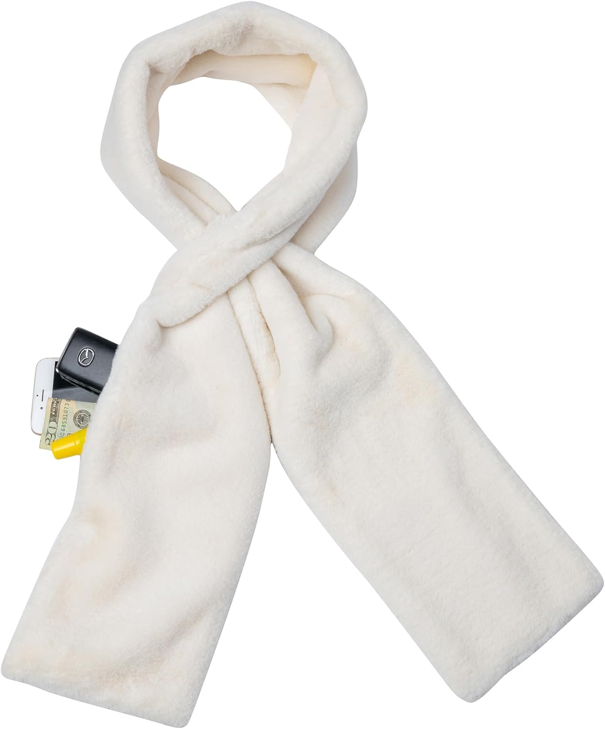Fur Scarf with Zip Pocket