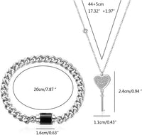 Heart Key Necklace & Bracelet