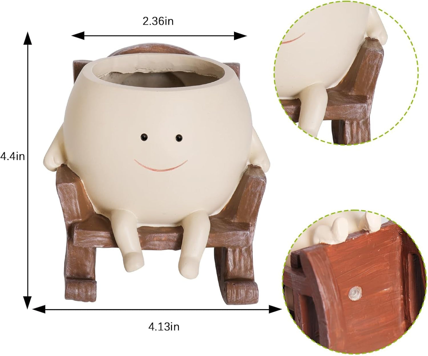 Smiley Rocking Flower Pot