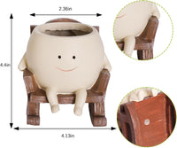 Smiley Rocking Flower Pot