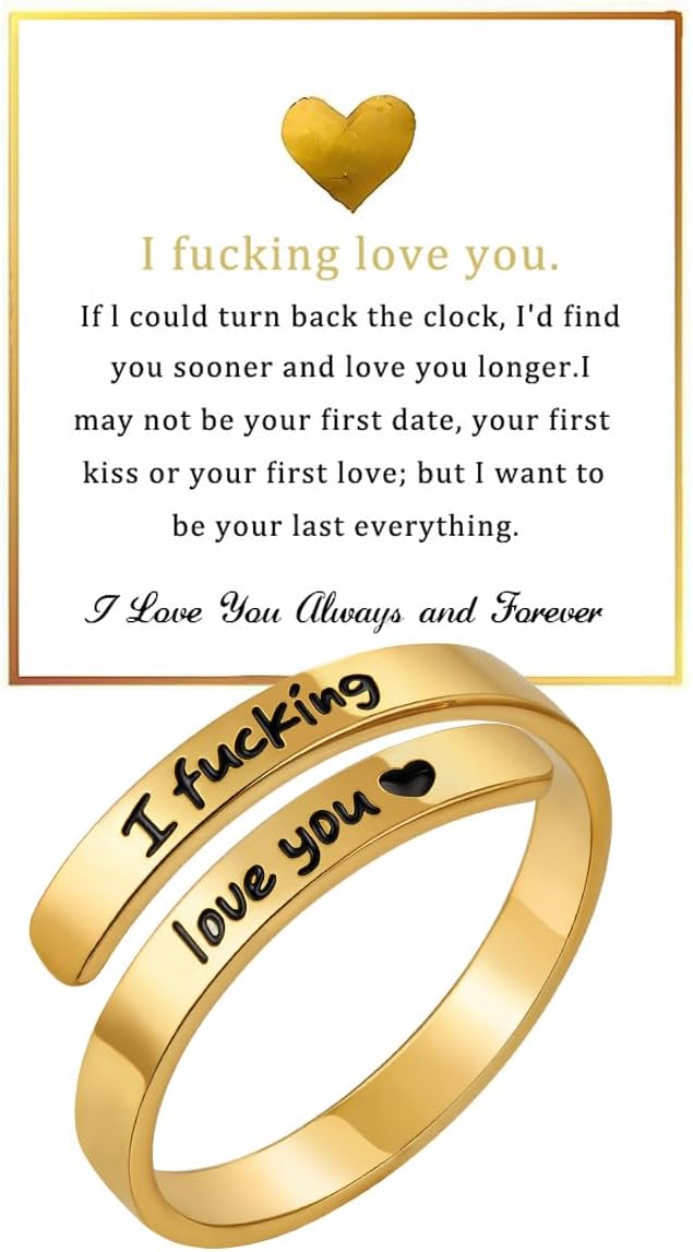 'I Love You' Steel Ring