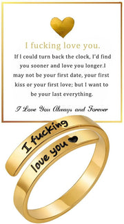 'I Love You' Steel Ring