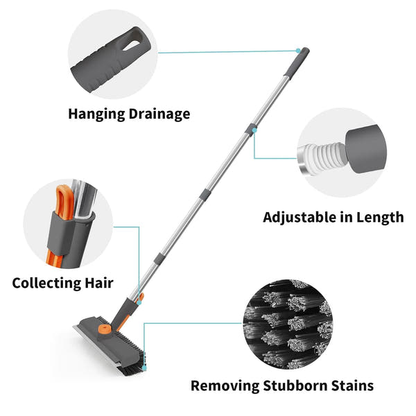 3 in 1 Floor Scrub Brush with Long Handle