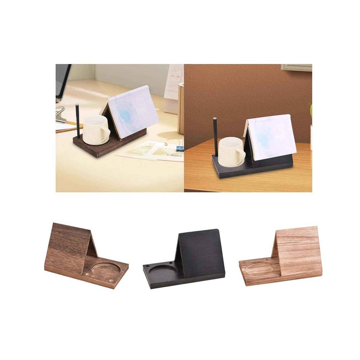 Wooden Book Holder with Drink Rest
