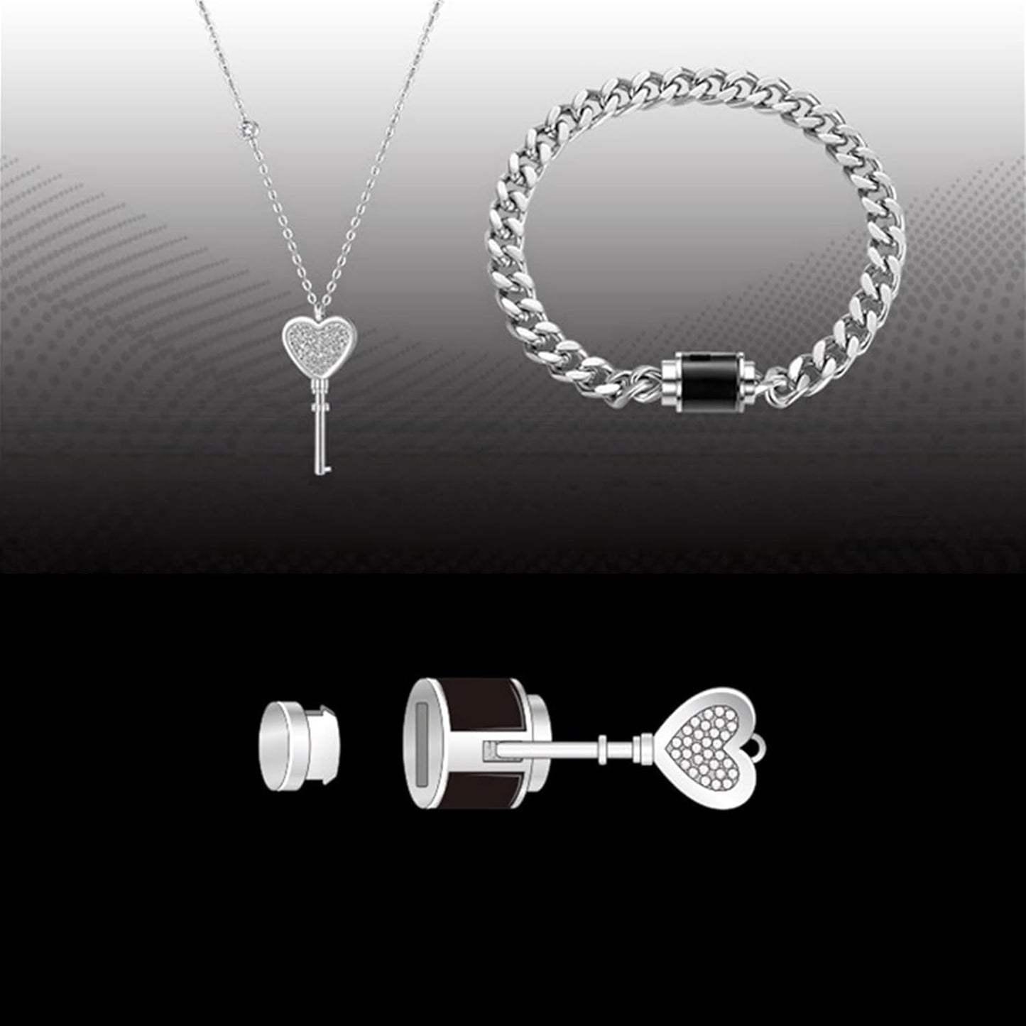 Heart Key Necklace & Bracelet