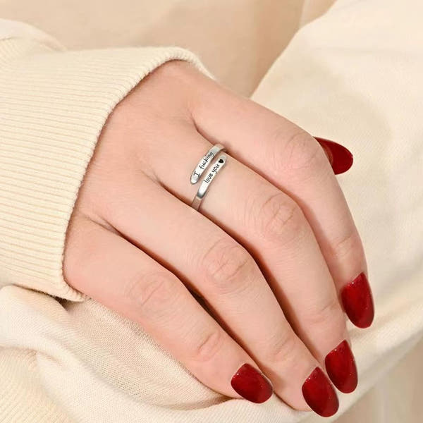 'I Love You' Steel Ring