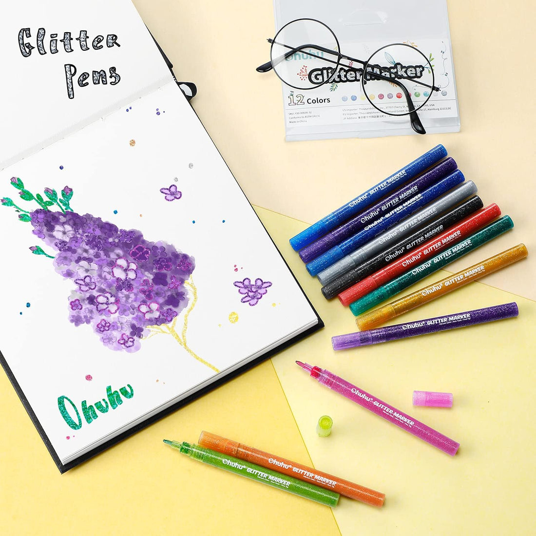Kids Glitter Markers (12)