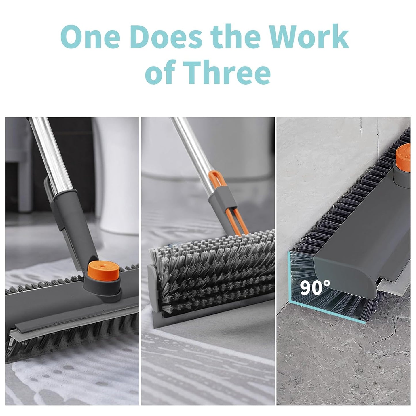 3 in 1 Floor Scrub Brush with Long Handle