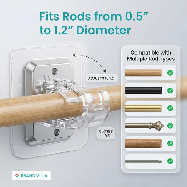 No-Drill Curtain Rod Brackets