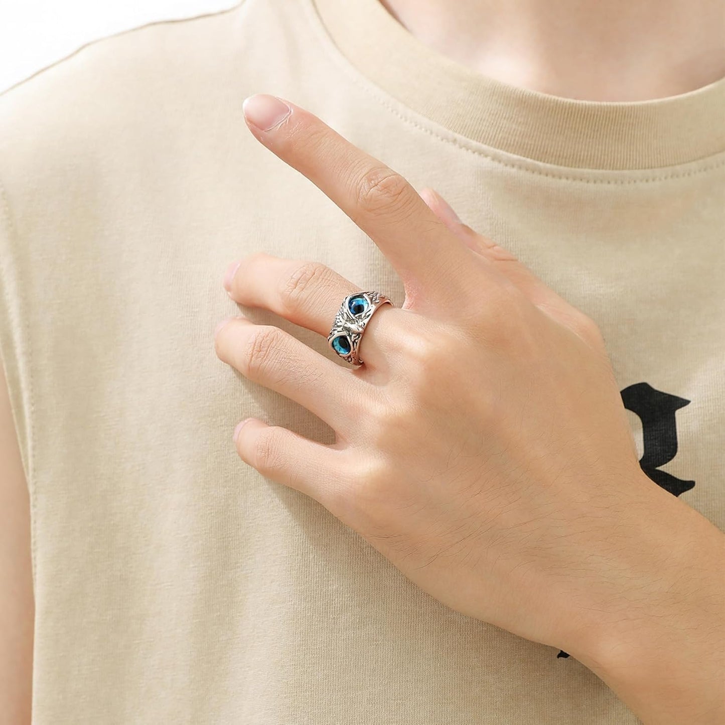 Gothic Owl Eye Ring