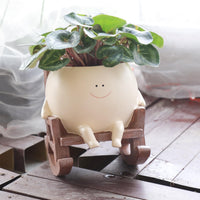 Smiley Rocking Flower Pot