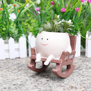 Smiley Rocking Flower Pot