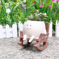 Smiley Rocking Flower Pot