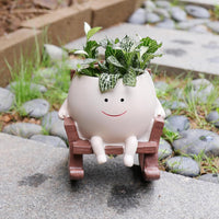 Smiley Rocking Flower Pot