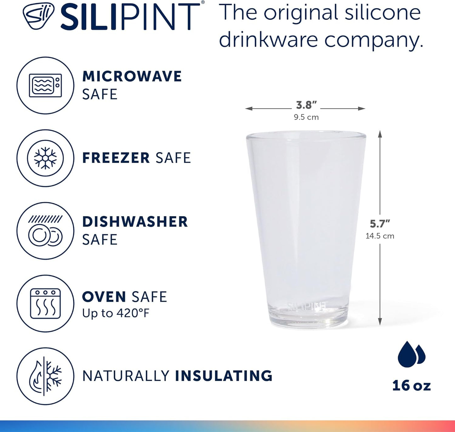 Unbreakable Silicone Pint Glass