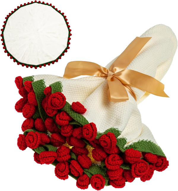 Crochet Rose Flowers Blanket Bouquet