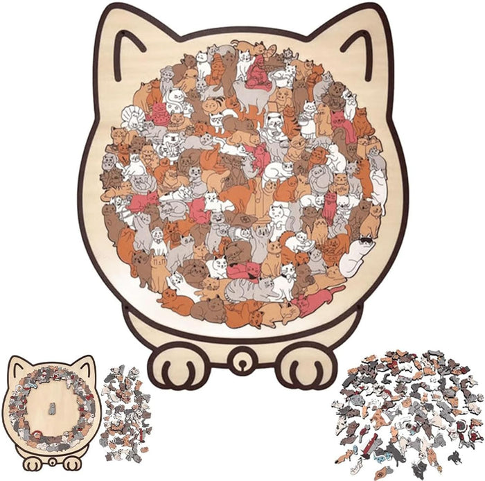 Cat-Shaped Wooden Puzzle