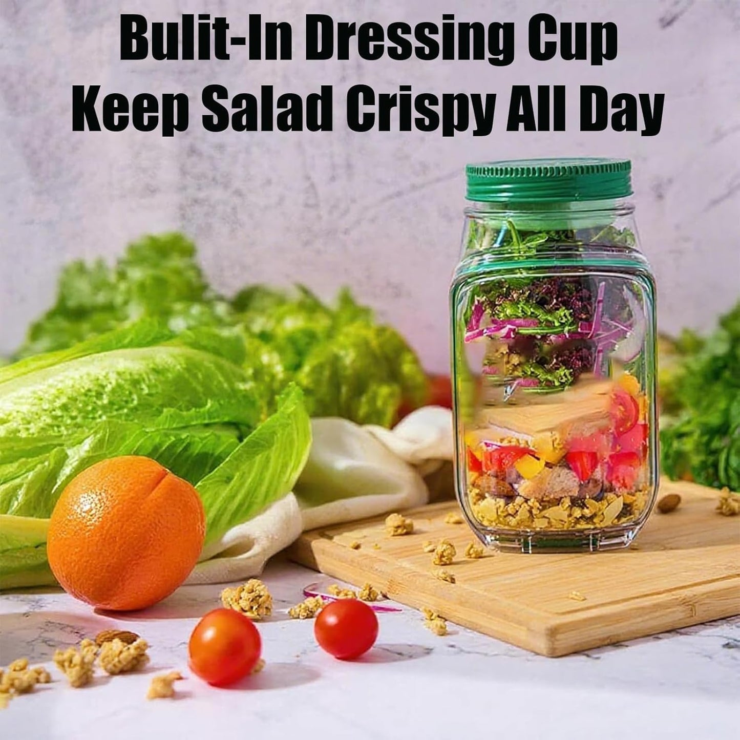 Salad Jar with Side Opening