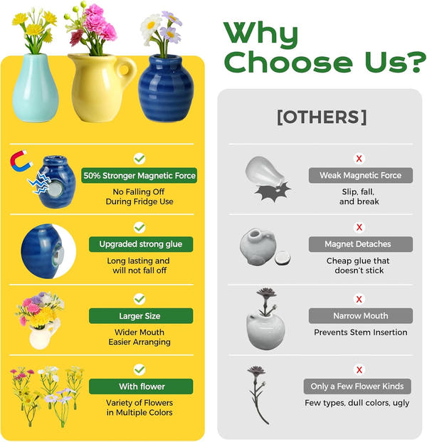 Ceramic Vase Fridge Magnets