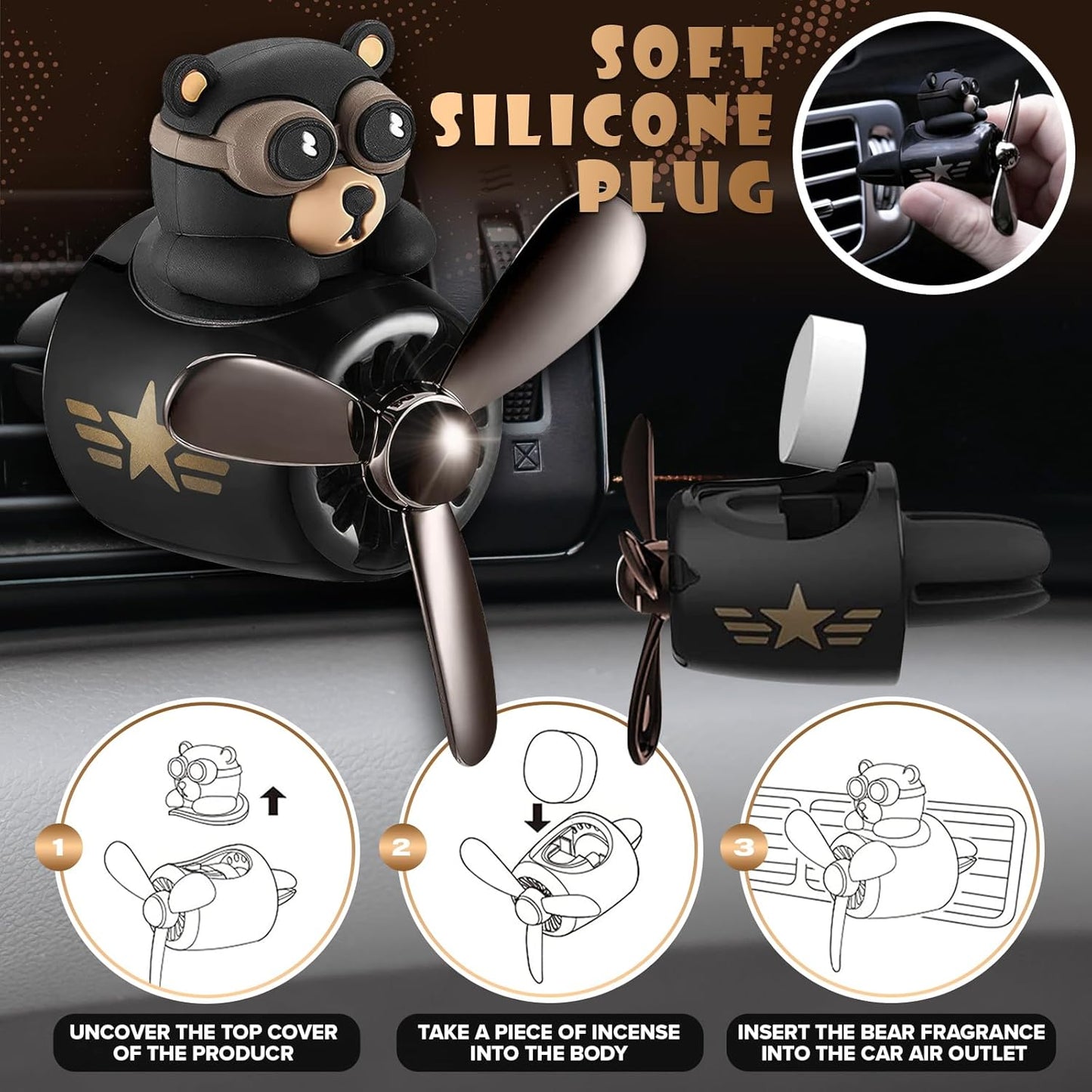 Bear Pilot Car Air Freshener