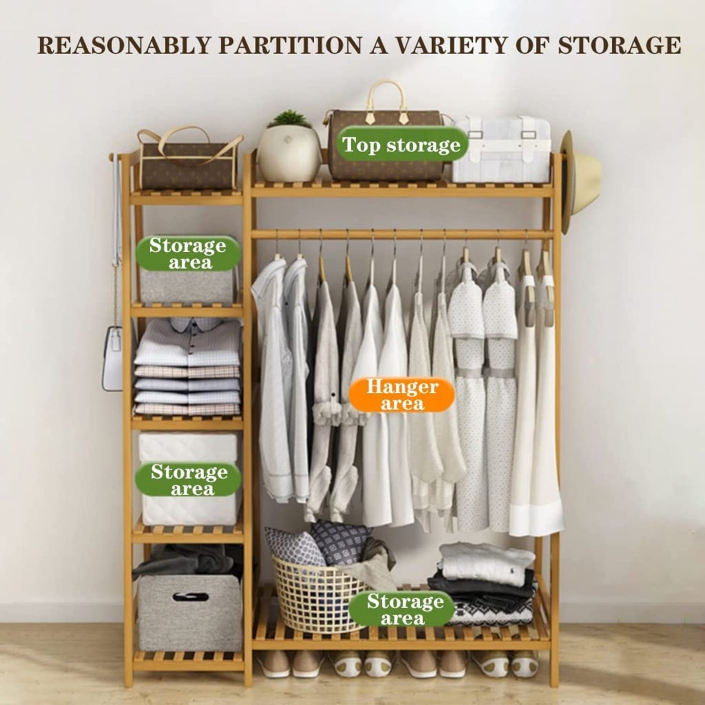 5-Tier Bamboo Garment Rack