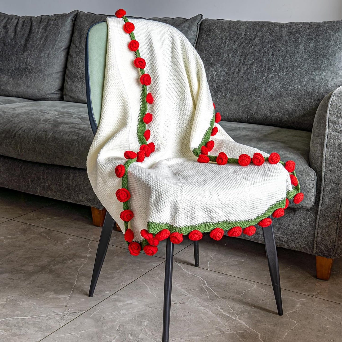 Crochet Rose Bouquet Blanket