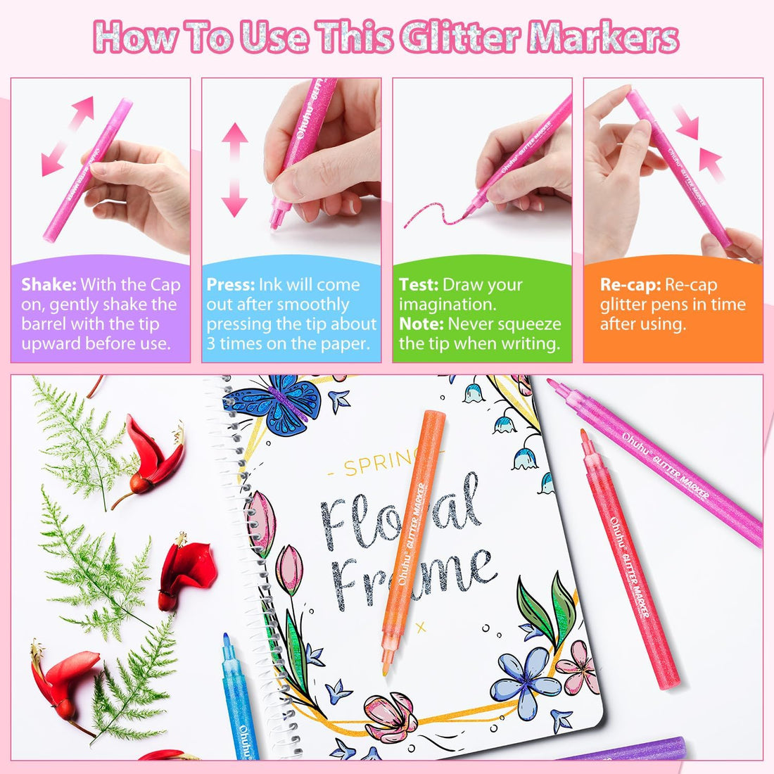 Kids Glitter Markers (12)