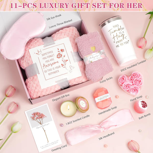 11PC Get Well Soon Gift Baskets for Women