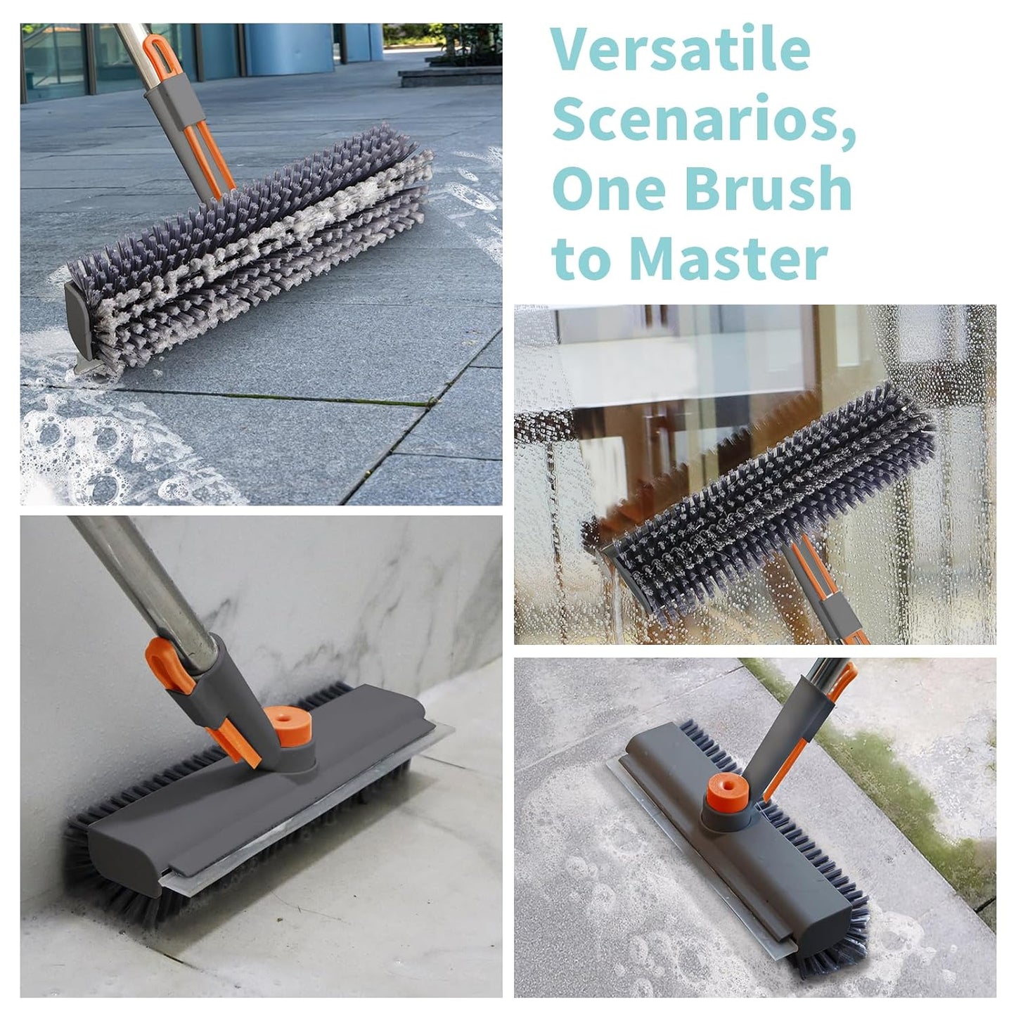 3 in 1 Floor Scrub Brush with Long Handle