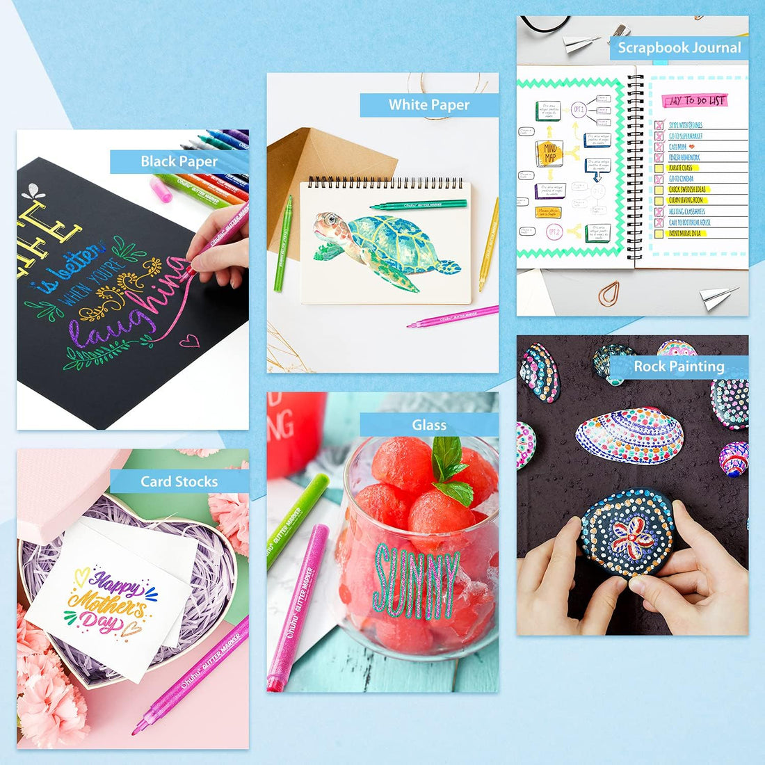 Kids Glitter Markers (12)