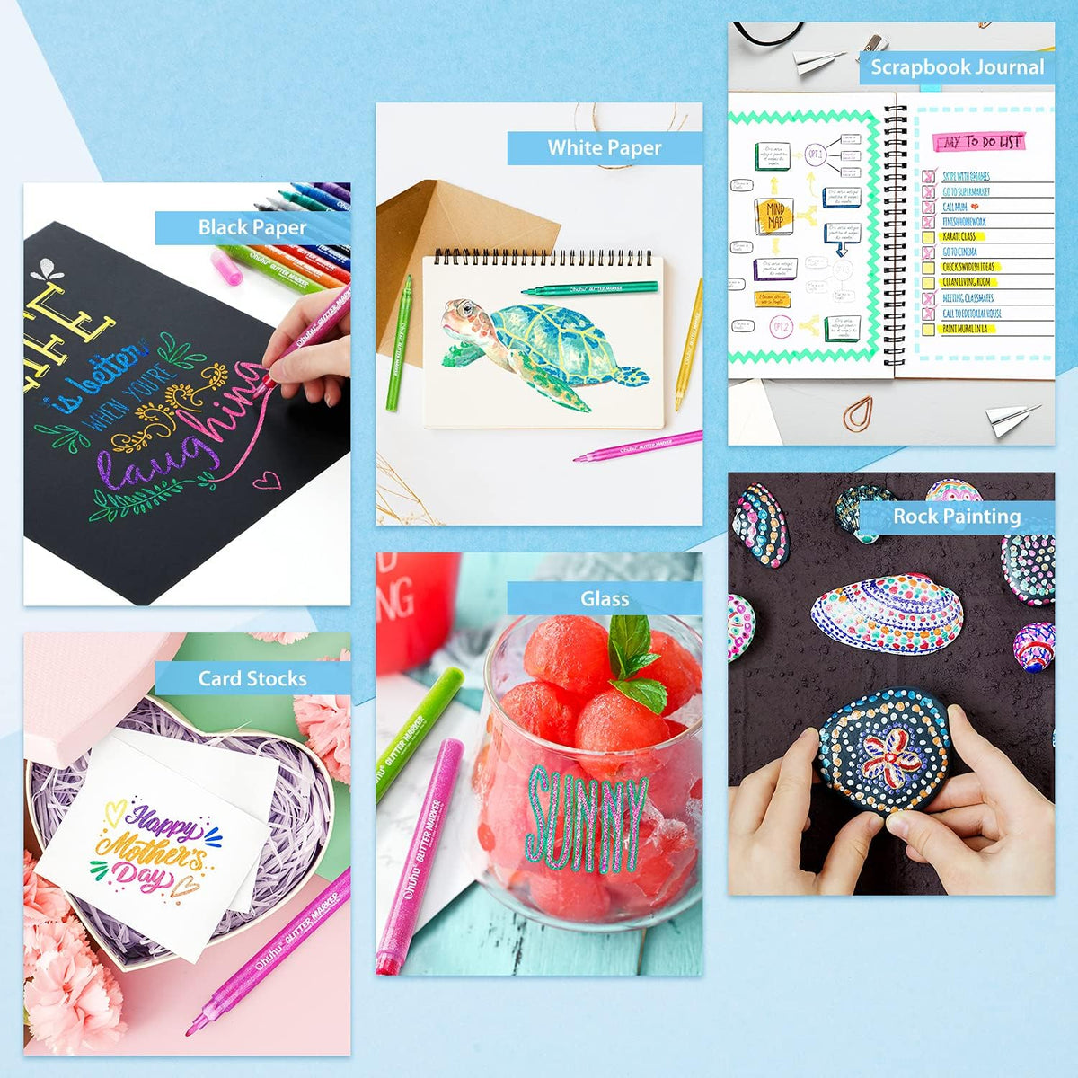 Kids Glitter Markers (12)
