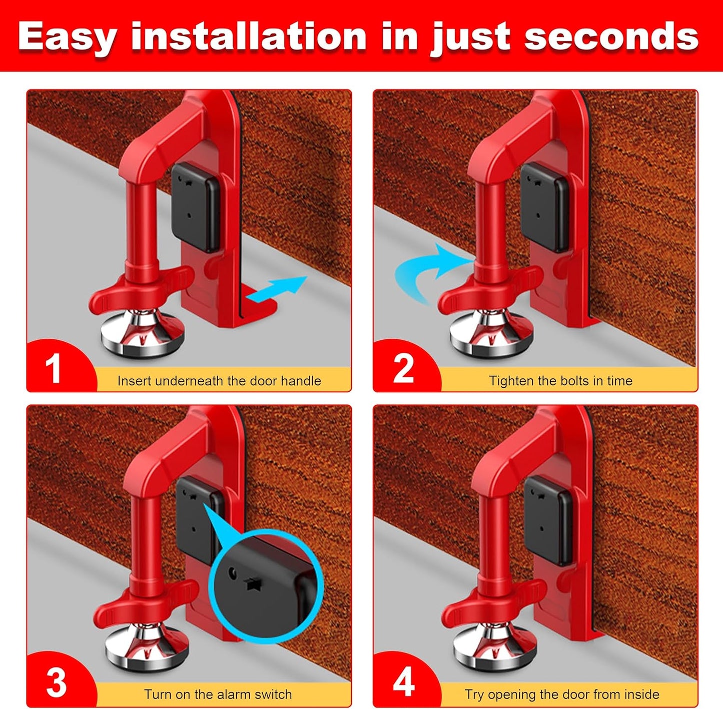 Portable Alarm Door Stopper